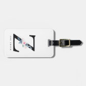 ソフト赤面ブルーフローラアルファベット名Z ラゲッジタグ (正面横)