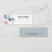 ソフト赤面ブルーフローラスタッドイヤリングディスプレイロゴ スキニー名刺 (正面/裏面)