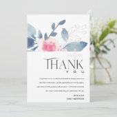 ソフト赤面ブルーフローラバンチファースト聖餐式 サンキューカード (スタンド正面)