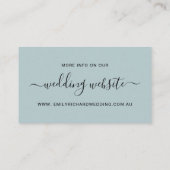 ソフト赤面ブルーフローラ水カラー結婚のウェブサイト 名刺 (裏面)