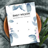 ソフト赤面ブルーフローラ2イヤリングディスプレイロゴ 名刺