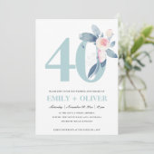 ソフト赤面ブルーフローラ40th ANY YEAR 招待状 (スタンド正面)