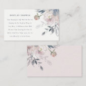 ソフト赤面ブルー水彩フローラディスプレイシャワー エンクロージャーカード (正面/裏面)