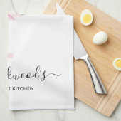 ソフト赤面ブルー白フローラアルファベット文字P キッチンタオル (四つ折り)