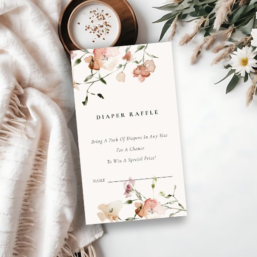 ソフト赤面メドウフローラおむつラッフルベビーシャワー エンクロージャーカード