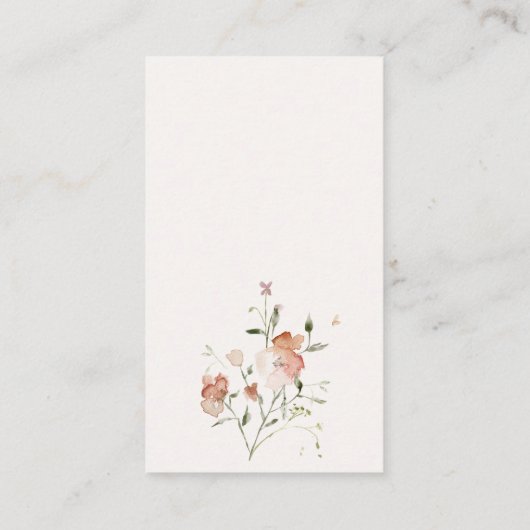 ソフト赤面メドウフローラおむつラッフルベビーシャワー エンクロージャーカード (裏面)