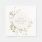 ソフト赤面メドウフローラリースブライダルシャワー スタンダードカクテルナプキン (正面)