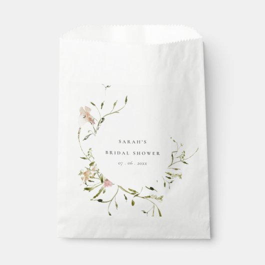 ソフト赤面メドウフローラリースブライダルシャワー フェイバーバッグ (正面)