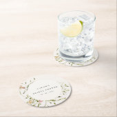 ソフト赤面メドウフローラリースブライダルシャワー ラウンドペーパーコースター (インサイチュ)