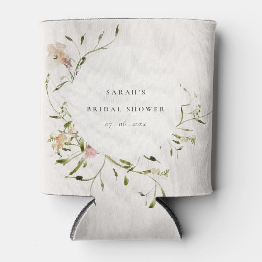 ソフト赤面メドウフローラリースブライダルシャワー 缶クーラー (正面)