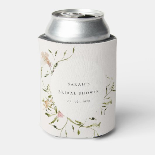 ソフト赤面メドウフローラリースブライダルシャワー 缶クーラー (缶裏面)