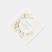 ソフト赤面メドーウォーター色フローラリース結婚ズ スタンダードカクテルナプキン (角)