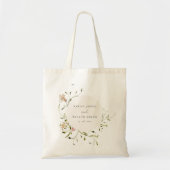 ソフト赤面メドーウォーター色フローラリース結婚ズ トートバッグ (正面)