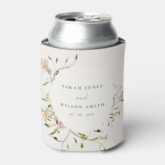 ソフト赤面メドーウォーター色フローラリース結婚ズ 缶クーラー (缶正面)