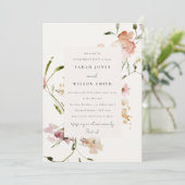 ソフト赤面メドーウォーター色フローラ婚約 招待状 (スタンド正面)