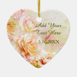 ソフト赤面水カラーバラフローラ セラミックオーナメント