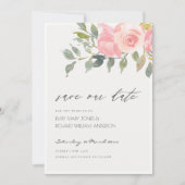 ソフト赤面水カラーフローラ日付カードの保存 サンキューカード (正面)