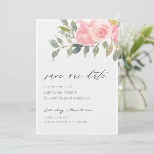 ソフト赤面水カラーフローラ日付カードの保存 サンキューカード (スタンド正面)