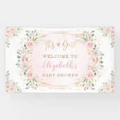 ソフト赤面水彩フローラバラシャワーようこそ 横断幕 (横)