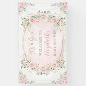 ソフト赤面水彩フローラバラシャワーようこそ 横断幕 (縦)