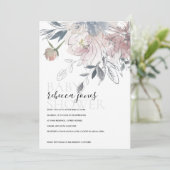 ソフト赤面水彩色フローラベビーシャワー招待状 サンキューカード (スタンド正面)