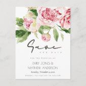 ソフト赤面牡丹フローラ水の色を保存する日付 案内ポストカード (正面)