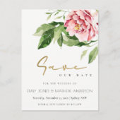 ソフト赤面牡丹フローラ水の色を保存する日付 案内ポストカード (正面)