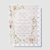 ソフト赤面牧草地の水の色のフローラベビーシャワー ベラム紙招待状 (オフセット (招待状))