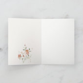 ソフト赤面牧草地の水カラーフローラフレーム結婚ズ サンキューカード (内部)