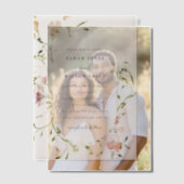 ソフト赤面牧草地の水カラーフローラフレーム結婚ズ ベラム紙招待状 (オフセット (カップル))