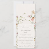 ソフト赤面牧草地ウォーター色フローラカップルのシャワー 招待状 (正面)