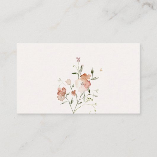 ソフト赤面牧草地フローラディスプレイシャワーベビーシャワー エンクロージャーカード (裏面)