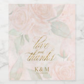 ソフト赤面結婚バラのID828 ワインラベル (シングルラベル)