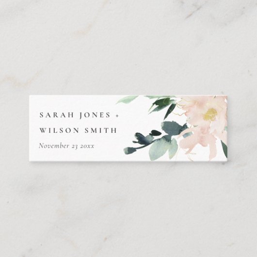 ソフト赤面金ゴールドフローラ水カラー結婚のウェブサイト スキニー名刺 (正面)