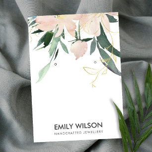 ソフト赤面金ゴールドフローラ水彩イヤリングディスプレイ 名刺