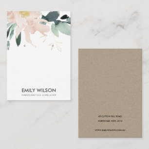 ソフト赤面金ゴールドフローラ水彩イヤリングディスプレイ 名刺