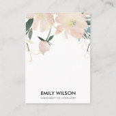 ソフト赤面金ゴールドフローラ水色ネックレスディスプレイ 名刺 (正面)