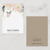 ソフト赤面金ゴールドフローラ水色ネックレスディスプレイ 名刺 (正面/裏面)