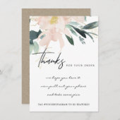 ソフト赤面金ゴールド企業のフローラロゴ サンキューカード (正面/裏面)