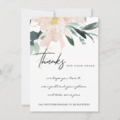 ソフト赤面金ゴールド企業のフローラロゴ サンキューカード (正面)