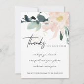 ソフト赤面金ゴールド企業のフローラロゴ サンキューカード (正面)