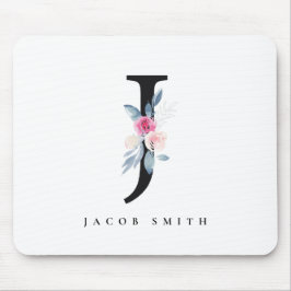 ソフト赤面青フローラ文字名J マウスパッド