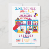ソフト遊バウンス誕生日パーティーの招待 招待状 (正面)