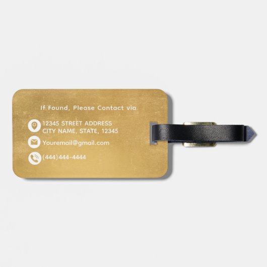 ソフト金エレガント箔モノグラムカスタム ラゲッジタグ (裏面横)