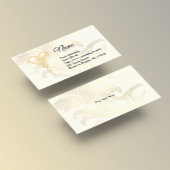 ソフト金ゴールドハートバルーンおよび花模様名刺 名刺