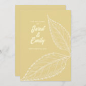 ソフト金ゴールド結婚のフラットグリーティングカード サンキューカード (正面/裏面)