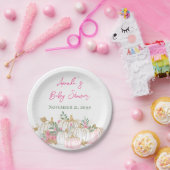 ソフト金ゴールド赤面ピンクローズパンプキンベビーシャワー ペーパープレート (パーティー)