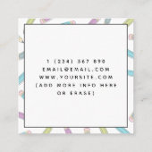 ソフト鉛筆パターンESL先生英語インストラクター スクエア名刺 (裏面)