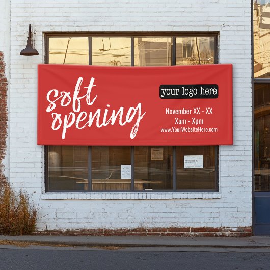 ソフト開封広告 – ロゴと詳細の追加 横断幕