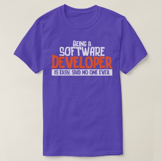 ソフト開発者であるプログラマは簡単が言う Tシャツ (デザイン正面)